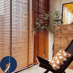 Real Wood Venetian Blinds 2 Inch Slats White, Brown, Red, Black Wood Corded