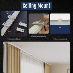 Retractable Curtain Rail Track Ceiling Mount