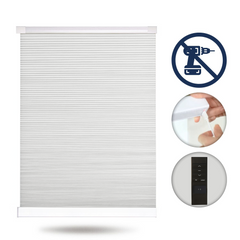 No Drill Motorized Cellular Shades with Battery Powered Remote Control