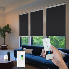 Motorized Roller Shades Remote Control, App, Alexa, Google Home, SmartThings Hardwired Motorized