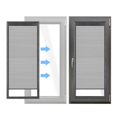 Battery Motorized Door Shades Add on Blinds Framed Cellular Shades No Drill Install Cordless For French Door & Operable Window