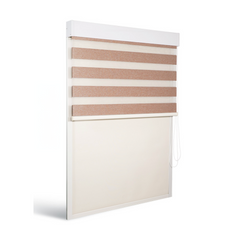 Dual Roller Shades Two Shades in One Window Corded Zebra Sheer Shades with Roller Shades