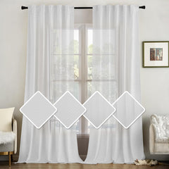 White Light Filtering Sheer Curtains