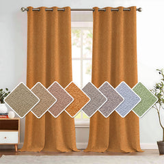 Custom Drapes Silk-Cotton Texture 100% Blackout Drapes C