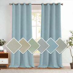 Custom Drapes Wave Cotton Texture 100% Blackout Drapes