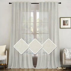 Textured Light Filtering Sheer Curtains