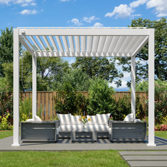 Aluminum Louvered Pergola Hardtop Outdoor Gazebo Model 220 Custom Size 10ft-18ft